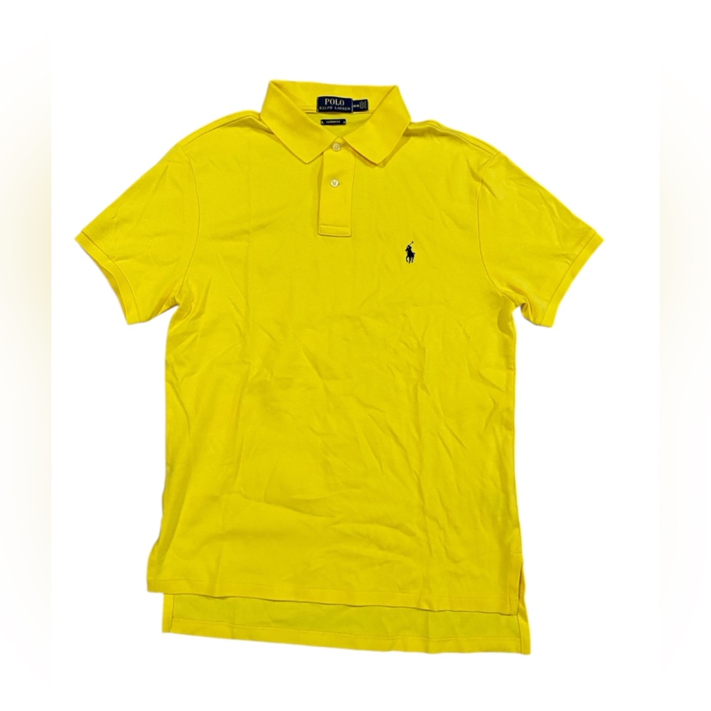 Polo by Ralph Lauren Men's Yellow Polo Shirt Custom Fit